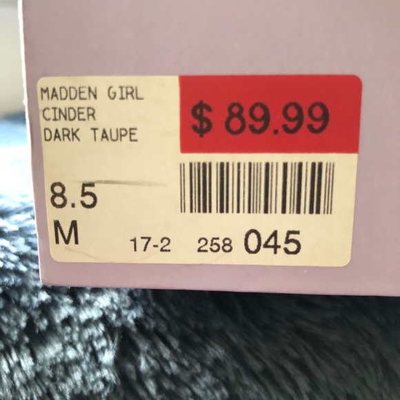 Madden Girl Knee-High Slouch Boots, Size 8.5, NWT, Dark Taupe Fabric/Suede-like - Picture 7 of 7